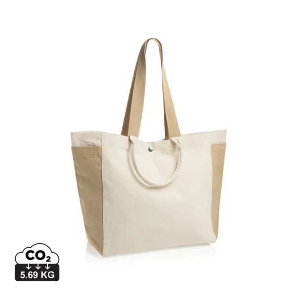 BEAU AWARE™ 400gsm recycled canvas all-round shopper gebroken wit