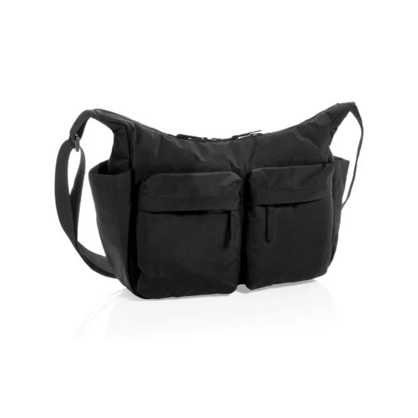 KENTO URBAN RCS gerecyclede nylon gewatteerde schoudertas zwart