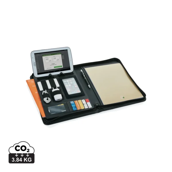 Essential tech portfolio met rits zwart