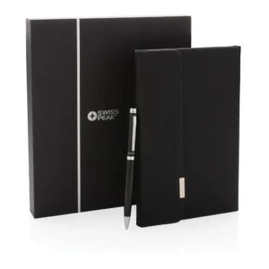 Swiss Peak deluxe A5 notitieboek en pen set