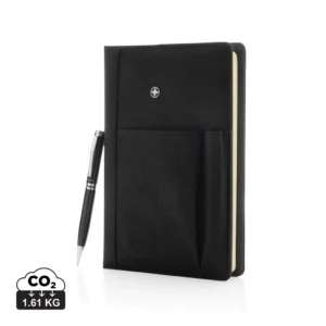 Hervulbaar notitieboek en pen set zwart