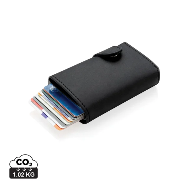 Standaard aluminium RFID kaarthouder met PU portemonnee zwart