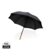 23" Impact AWARE™ RPET 190T auto open bamboe paraplu zwart