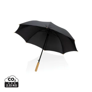 23" Impact AWARE™ RPET 190T auto open bamboe paraplu zwart