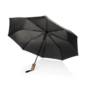 Kaycey 21" AWARE™ RPET Acaciahouten mini auto open paraplu