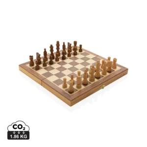 Luxe houten opvouwbaar schaakspel bruin