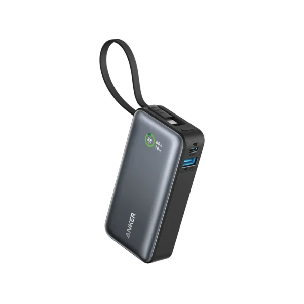 Anker Nano Powerbank 30 W, met ingebouwde USB-C-kabel zwart