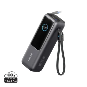 Anker Powerbank 25.000 mAh 165W met ingebouwde kabel grijs, zwart