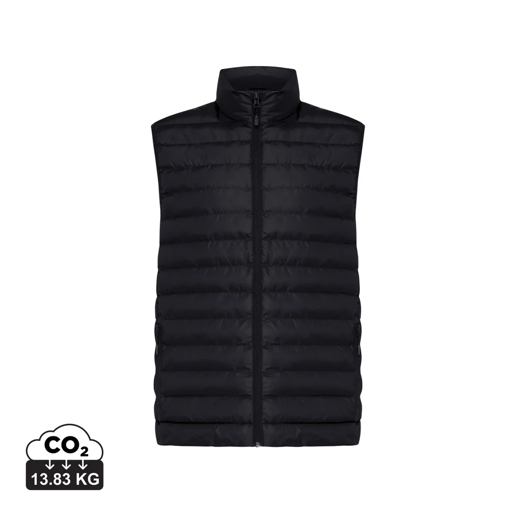 IQONIQ Meru heren gerecycled polyester bodywarmer zwart