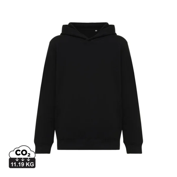 IQONIQ Yengo kids recycled katoen hoodie met steekzakken zwart