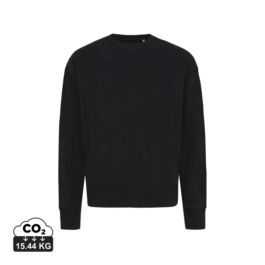 IQONIQ Kruger gerecycled katoen relaxed sweater zwart