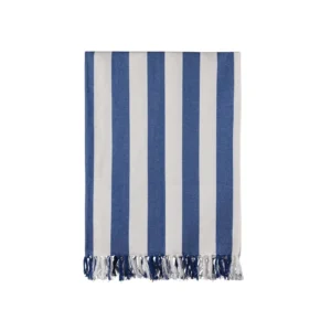 VINGA Ornos GRS katoenen hamamdoek blauw, wit