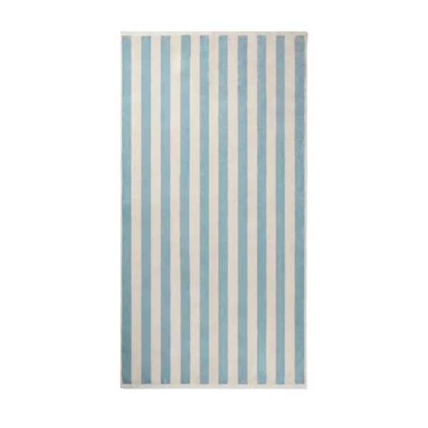 VINGA Lagoa GRS strandhanddoek lichtblauw, wit