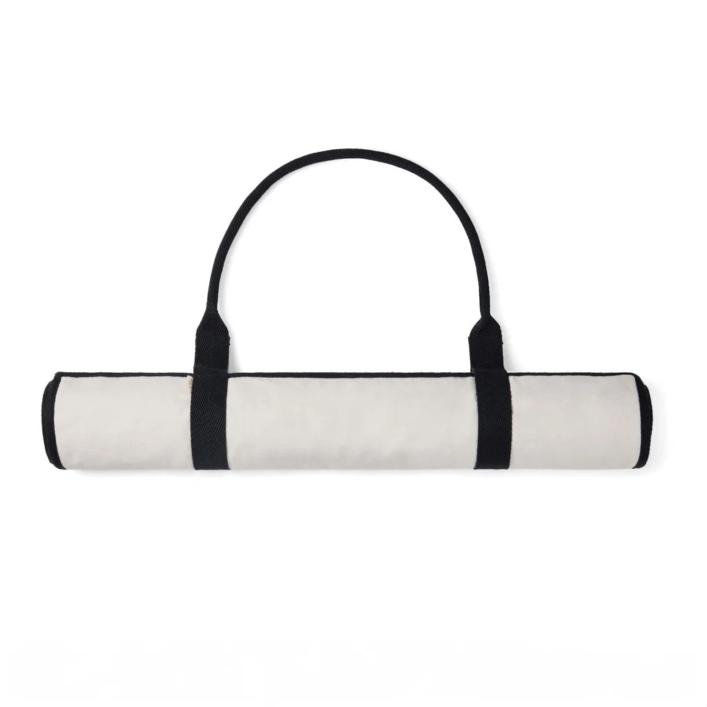 VINGA Volonne AWARE™ recycled canvas strandmat gebroken wit, zwart