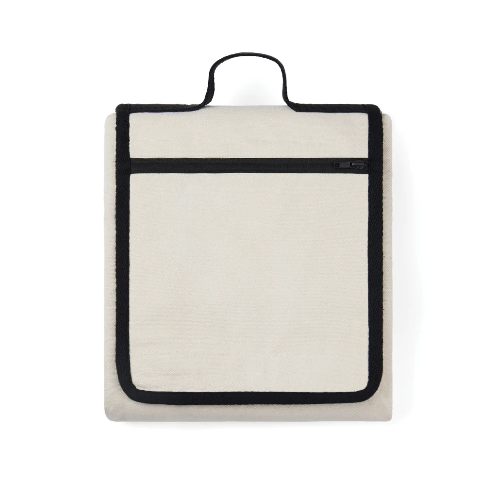 VINGA Volonne AWARE™ recycled canvas picknickkleed gebroken wit, zwart