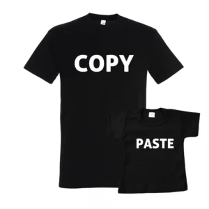 T-shirt Copy Paste - voor Ouder en Kind - Kind - Set van 2 - korte mous