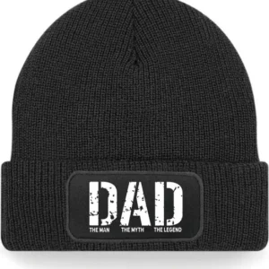 Muts Gebreide met Print "Dad, The Man, The Myth, The Legend" met Thinsulate™ Voering voor extra warmte - Maat One Size