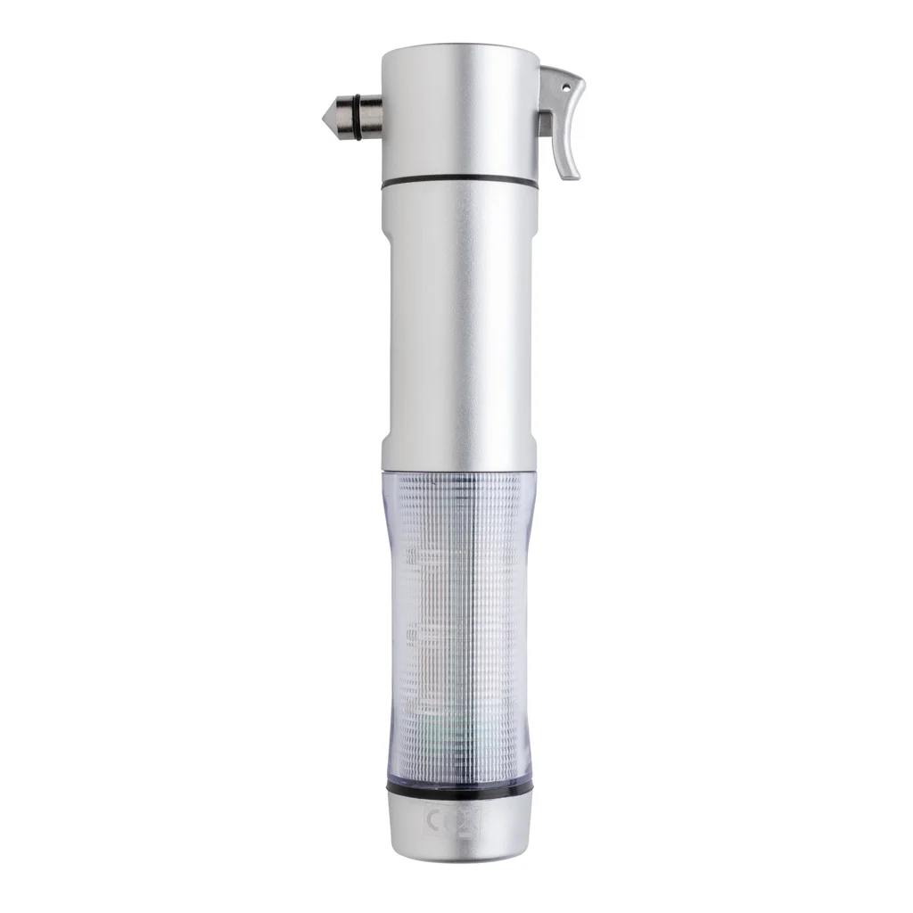 Veiligheidszaklamp met noodhamer
