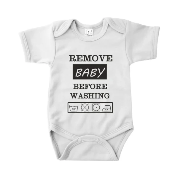 Romper Remove baby before washing
