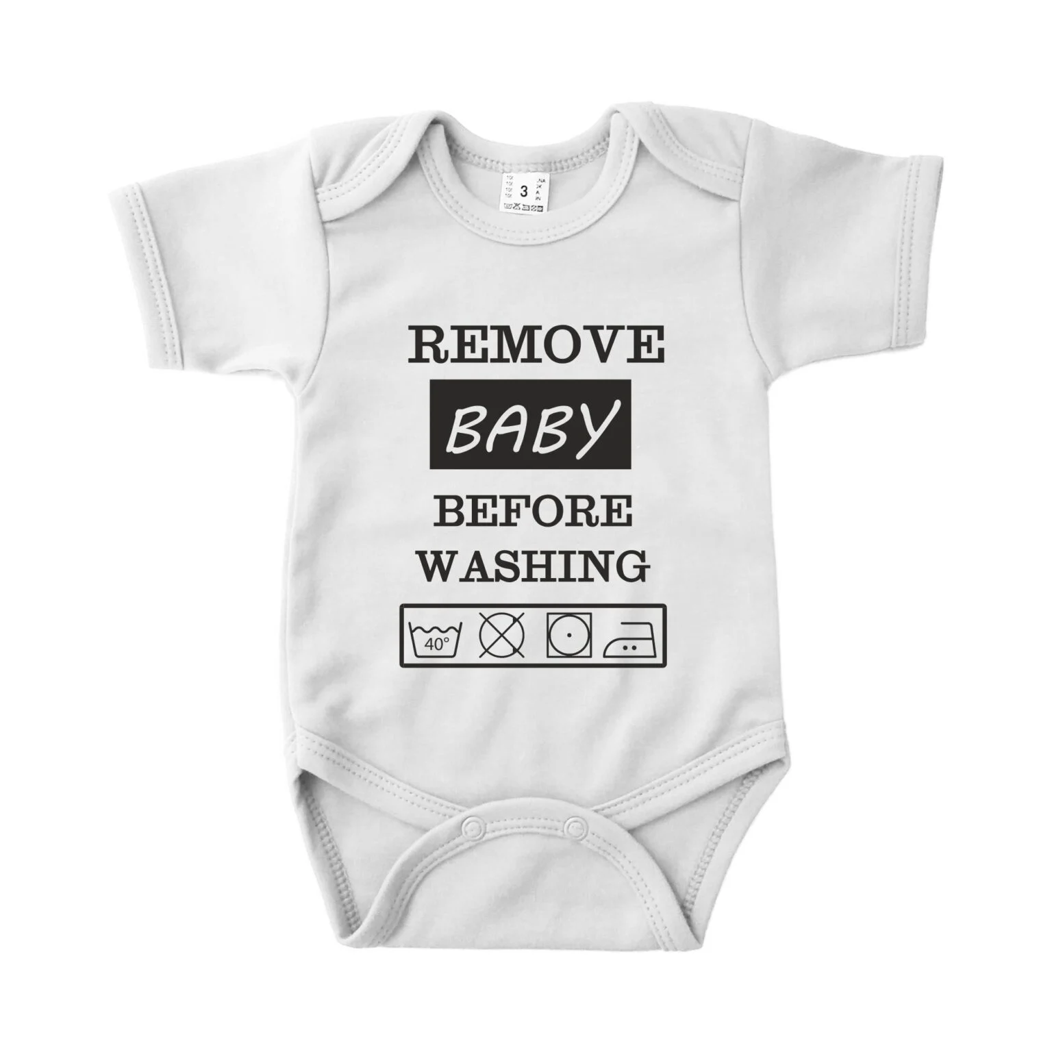 Romper Remove baby before washing