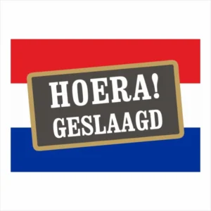 Hoera Geslaagd - Vlag - vlag geslaagd - vlag geslaagd diploma - Gevelvlag 100 x 70 cm