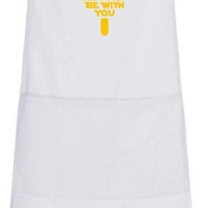 Go Mama - Keukenschort “May the fork be with you” – Grappig kookschort – One Size – Verstelbaar – Wit – Humor cadeau – Origineel kerst- of sinterklaascadeau - Afbeelding 2