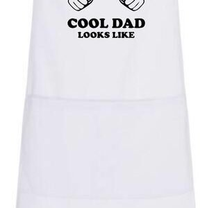 Go Mama - Keukenschort “This is what a really cool dad looks like” – Grappig kookschort – One Size – Verstelbaar – Wit – Vaderdag cadeau / cadeau voor papa - Afbeelding 2