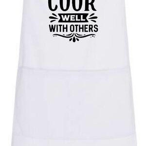 Go Mama - Keukenschort “Warning, does not cook well with others” – Grappig kookschort – One Size – Verstelbaar – Wit – Humor cadeau - Afbeelding 2