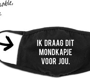 Mondmasker - Mondkapje Ik draag dit mondkapje voor jou - One Size (Volwassenen) - Mondkapje Wasbaar - Niet-medisch - 100% Katoen - Mondmasker - Mondkapjes - Mondkapje zwart - Herbruikbaar