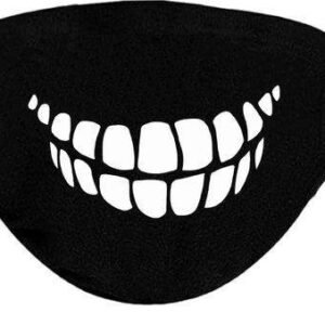 Mondmasker - Mondkapje met print (Tanden) - One Size (Volwassenen) - Mondkapje Wasbaar - Niet-medisch - 100% Katoen - Mondmasker - Mondkapjes - Mondkapje zwart - Herbruikbaar - 2 stuks - Afbeelding 5