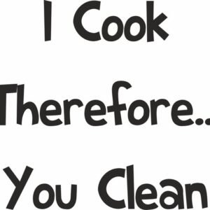 Go Mama - Keukenschort I Cook therefore..you clean, Wit, One Size - Verstelbaar Schort - Afbeelding 3