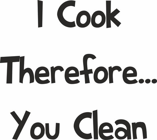 Go Mama - Keukenschort I Cook therefore..you clean, Wit, One Size - Verstelbaar Schort - Afbeelding 3