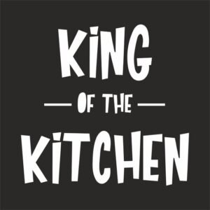 Go Mama - Keukenschort “King of the Kitchen” – Grappig kookschort – One Size – Zwart – Vaderdag cadeau – Kerst- en sinterklaascadeau - Afbeelding 3