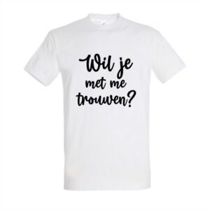Wil je met me trouwen? - T-shirt XL - Wit - marry me - huwelijksaanzoek - wil je met me trouwen - will you marry me - huwelijksaanzoek - marry me - aanzoek