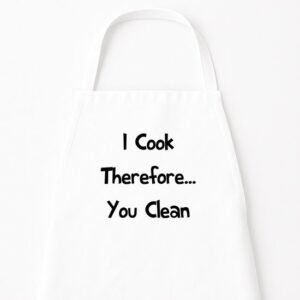 Go Mama - Keukenschort I Cook therefore..you clean, Wit, One Size - Verstelbaar Schort