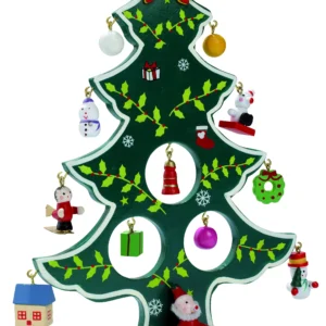 Houten kerstboom met decoratie WOODTREE